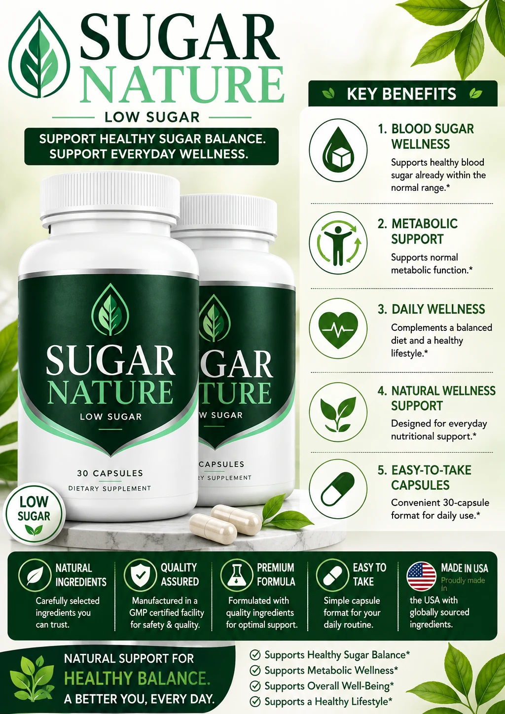 Sugar Nature benefits — blood sugar wellness, metabolic support and daily wellness